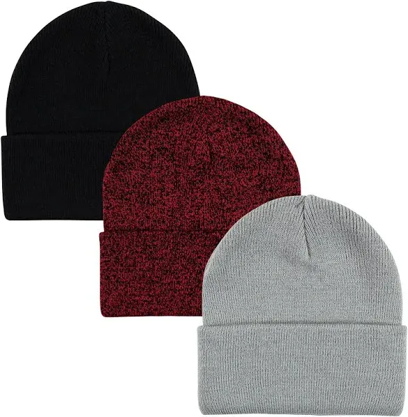 Hudson Baby Knit Cuffed Beanie 3pk