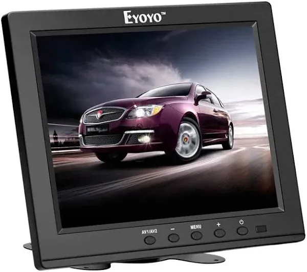 Eyoyo 8 Inch HDMI Monitor Small LCD Screen Mini Monitors 1024x768 4:3 TFT HD CCTV Security Display with Speakers HDMI VGA BNC AV Ypbpr Input for Computer PC Laptop RasPi Camera