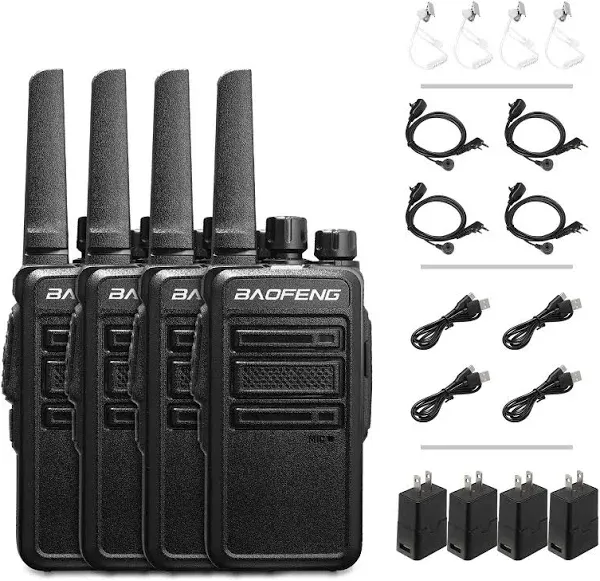 Baofeng GT-68 [4 Packs] FRS Radios | License-free | Typc-C Charging | CTCSS/DCS