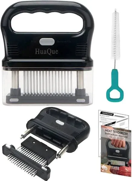 Meat Tenderizer Tool, Detachable 48-Blade Stainless Steel Steak Tenderizer Needles for Tenderizing Beef/Chicken/Pork, Dishwasher Safe, Cleaning Brush/User Manual/Recipe Ebook (PDF) Included