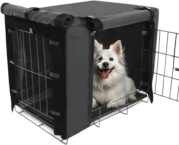 Dog Crate Cover for 36 inches Wire Dog Crate, Waterproof, Double Door for Large Pet Kennel Cover, 36 x 23 x 25inch, Black