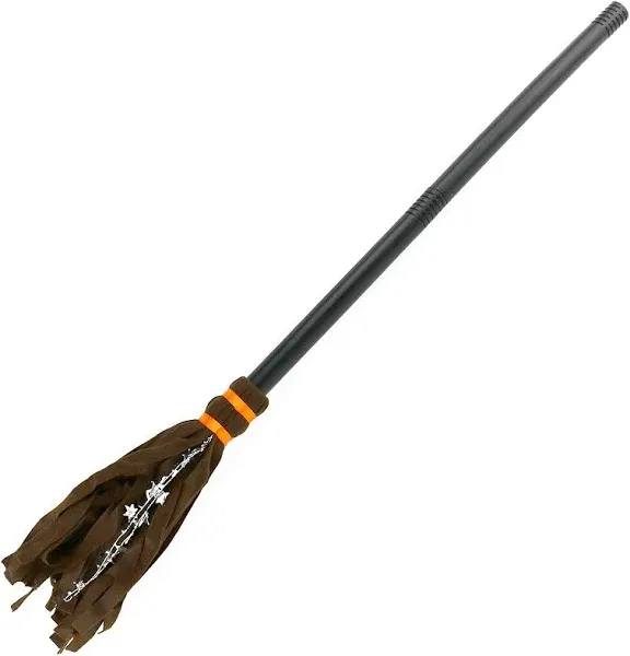 Halloween Witch Broom Witch Broomstick Costume Accessories Witch Broomstick Witch Broom Prop Realistic Wizard Flying Felt Broom Stick for Halloween Cosplay Party Halloween Witch Broom