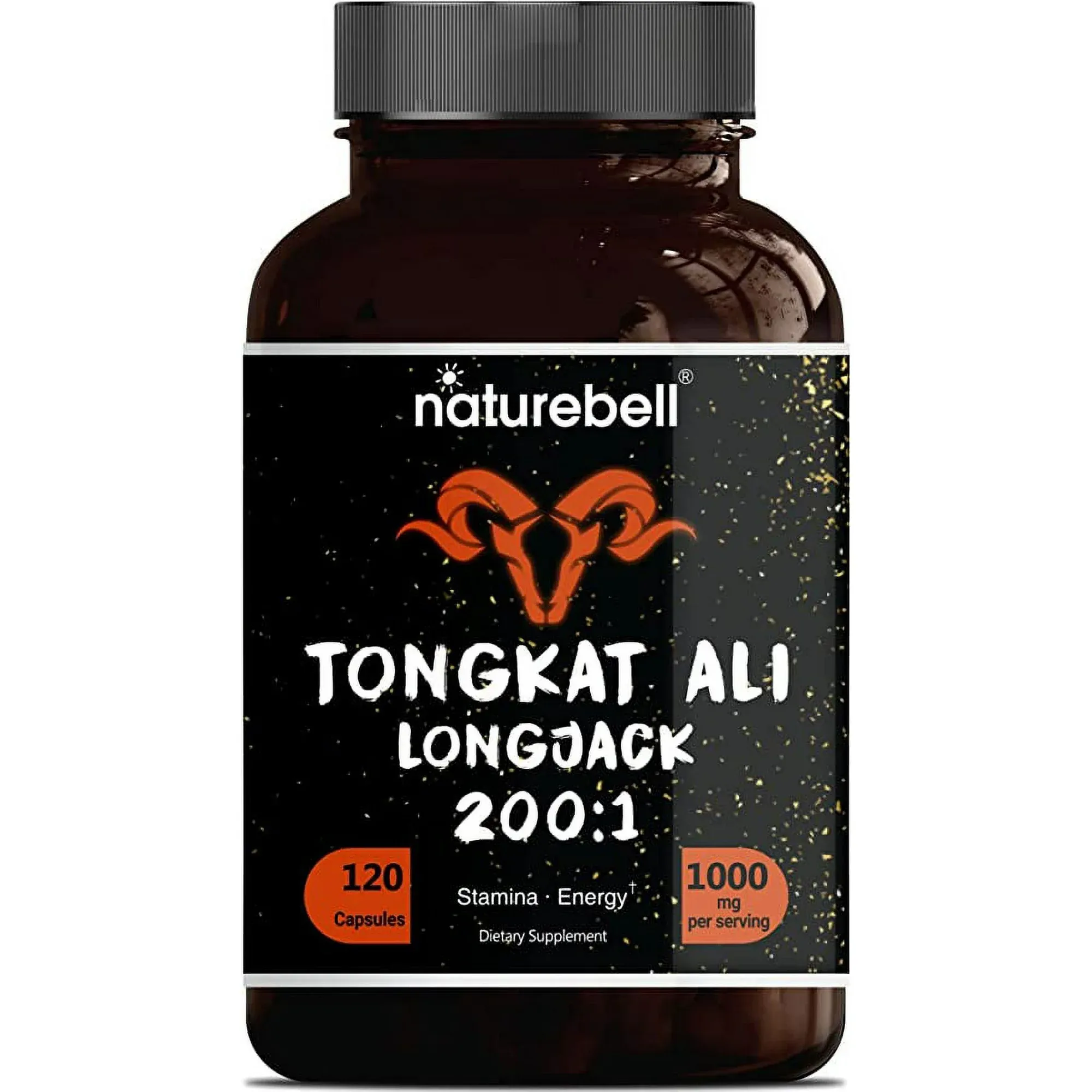 NatureBell Tongkat Ali 200:1 Extract for Men, 2000mg Per Serving, Indonesia Origin, Eurycoma Longifolia | with Panax Ginseng for Energy, Stamina, & Male Health Support (150 Count (Pack of 1))