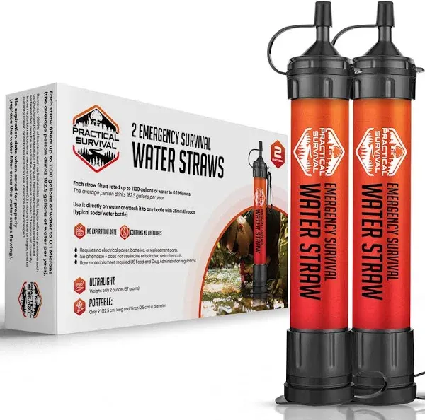 Portable Water Filtration Straws - Chemical-Free, Compact for Outdoor Adventures