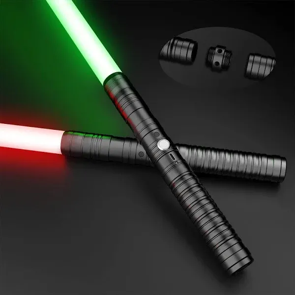 Lightsabers Metal Hilt Dueling Light Sabers RGB 16 Color, FX Sound, Doubled B...