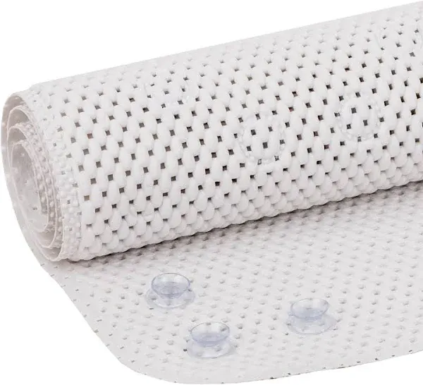 Bathtub Mat Non Slip Ivory 36” X 17” Shower Mat Soft Foam Bath Mats for Bathroom Tub, Bathtub Mat with Drain Holes, Suction Cups, Shower Mat Non Slip