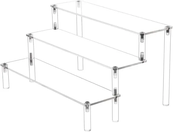 Clear Acrylic 2 Tier Cupcake Display Riser and Organizer Shelf