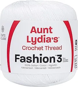 182-201 Aunt Lydia's Fashion Crochet Thread Size 3-White