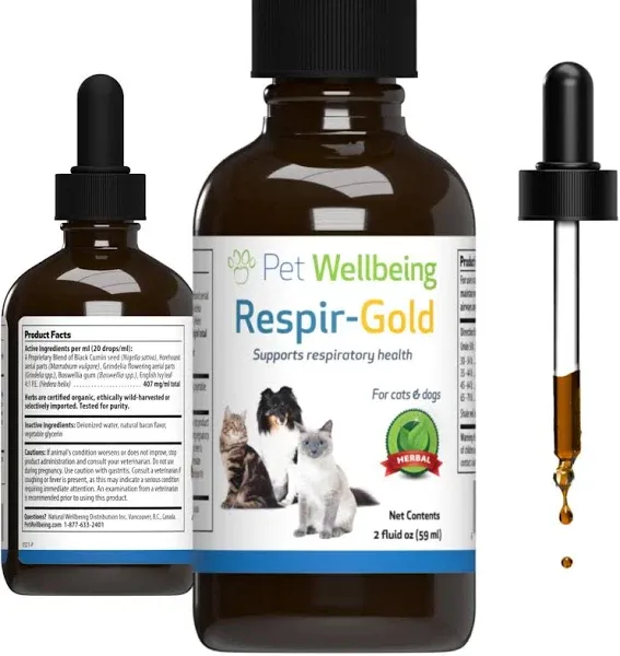 Pet Wellbeing Respir-Gold for Easy Breathing in Cats