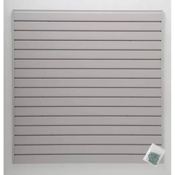 Jifram Extrusions 4 ft. x 4 ft. or 8 ft. x 2 ft. Light Gray Plastic Slat Wall Kit 1000021