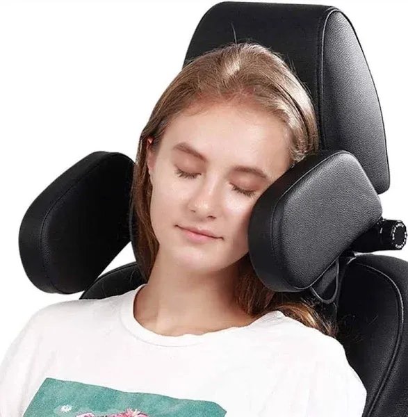 Xergur Car Headrest Pillow, Memory Foam Road Pal Headrest, Adjustable Car Seat Head Neck Support Pillow for Kids and Pas