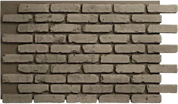 Ekena Millwork StoneCraft Aged Brick 27 in. x 46.875 in. Urethane Composite Faux Brick Panel Siding in Vintage White PNU26X47CBVW