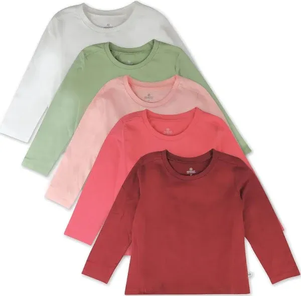 HonestBaby Multipack Long Sleeve T-shirts Tee 100% Organic Cotton Baby, Toddler, Kids, Boys, Girls