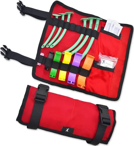 Lightning X Oral & Nasal Airway Roll Kit - Berman OPA, NPA, CPR Mask + Gear Bag for EMT Trauma First Aid Medic Kits