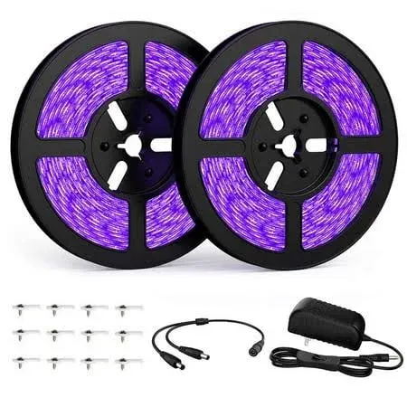 LED UV Light Strips Ultraviolet Flexible Purple 33FT Blacklight SMD2835 600LEDs