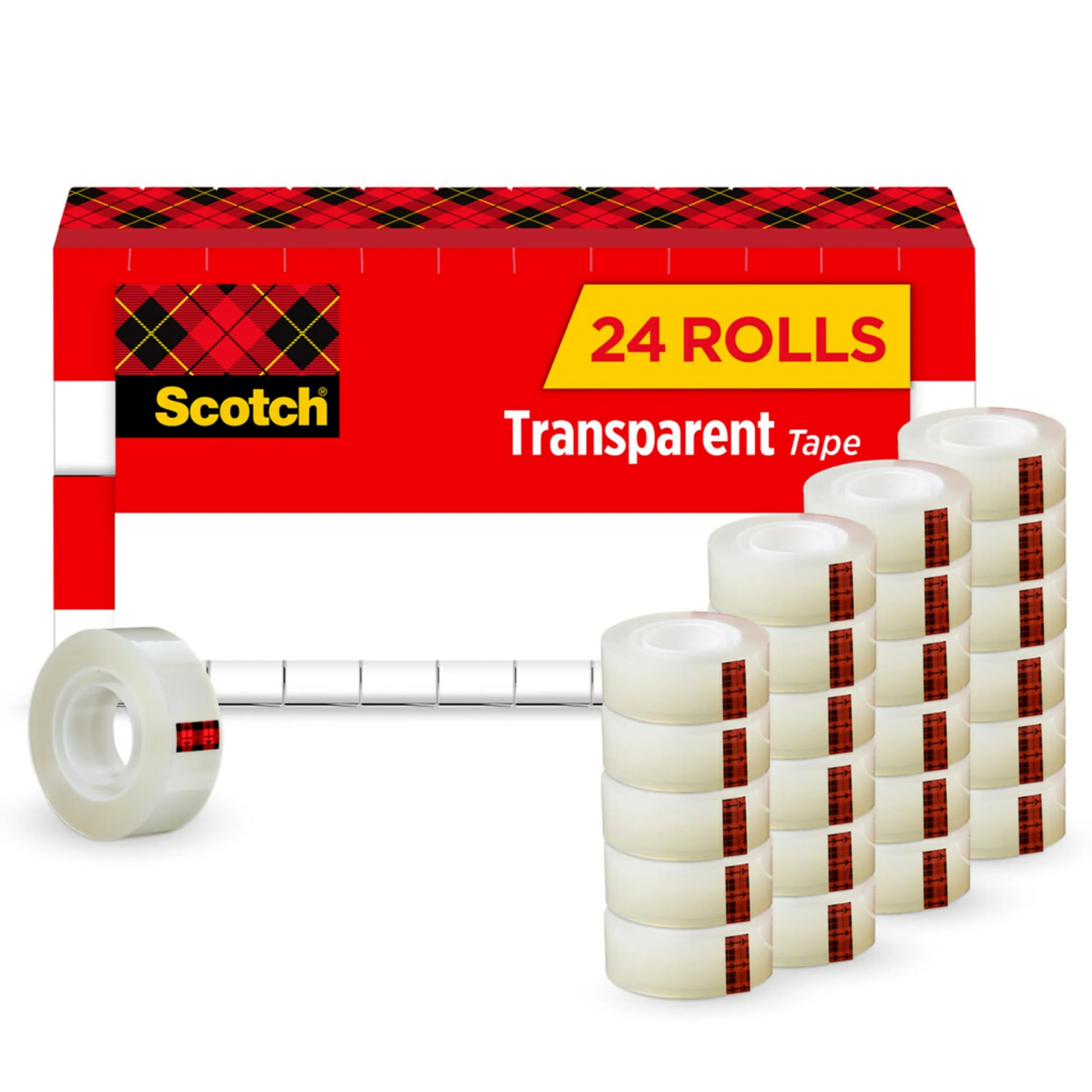 Scotch Transparent Tape 1" Core, 0.75" x 83.33 ft. 24/Pack