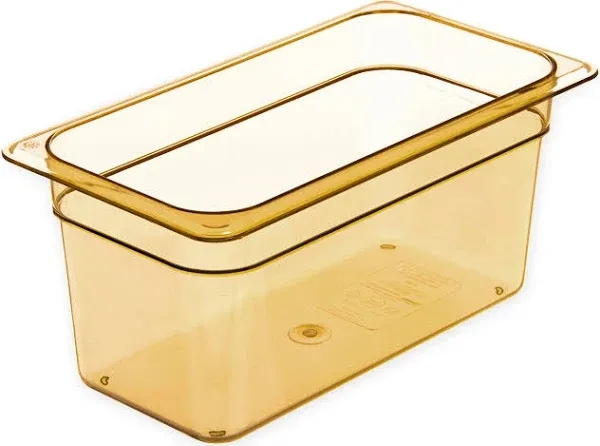 Carlisle StorPlus High Heat Food Pan - 5.7 qt Amber Plastic 3086213