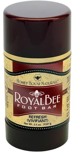 Honey House Naturals Royal Bee Foot Bar – 2.5 Ounce Twist Up Tube – All Natural Ultra Moisturizing, Odor Eliminating, Essential Oil Infused – Made in USA (Relax)