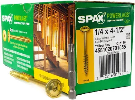 SPAX 1/4 in. x Interior Washer Head Structural Wood Lag Screws Powerlags Torx T-Star Bit Included