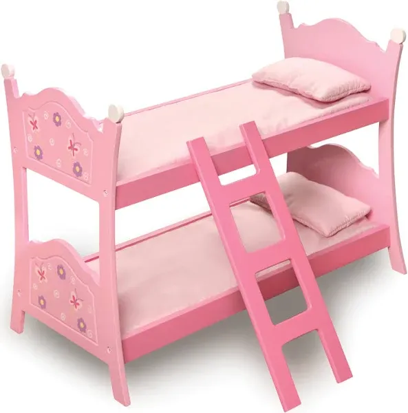 Badger Basket Blossoms & Butterflies Doll Bunk Bed with Ladder