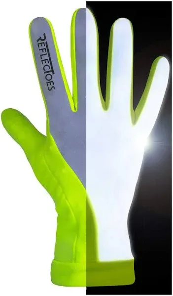 Reflective Running Gloves - Touchscreen - Lightweight Hi Vis Winter Running Gear Cold Weather Jogging at Night