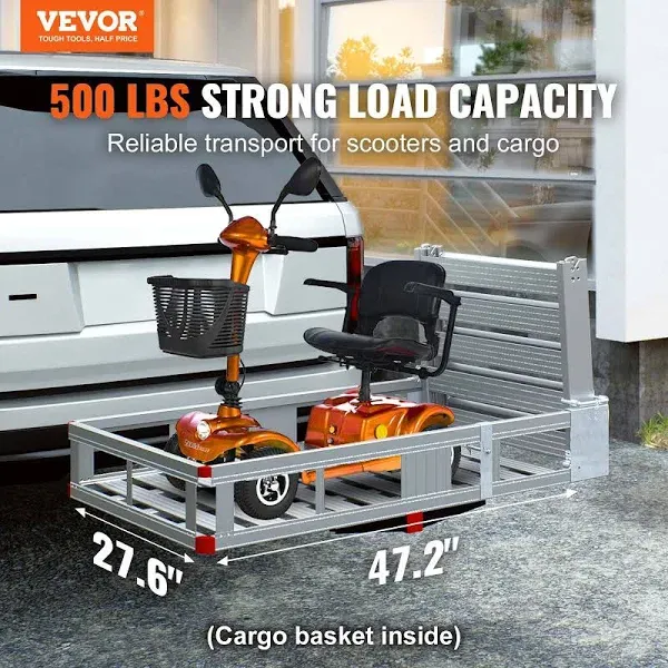 VEVOR Hitch Mount Carrier 500LBS Mobility Scooter Carrier with Folding Ramp