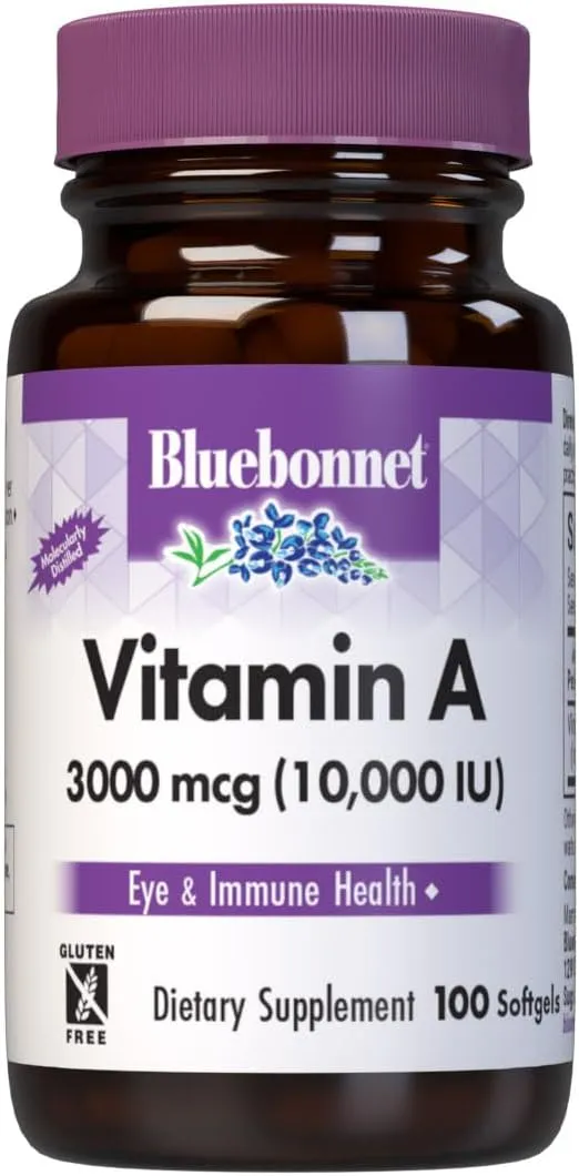 Bluebonnet Nutrition - Vitamin A Molecularly Distilled 10000 IU - 100 Softgels