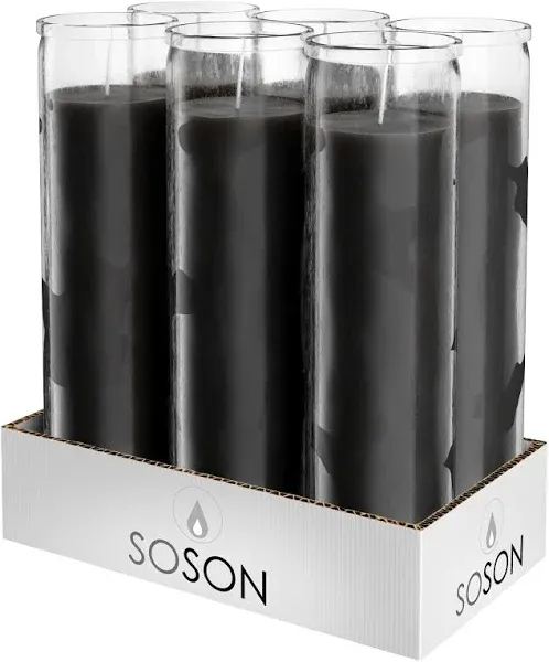 Simply Soson 2x8 inch Black Candles in Glass