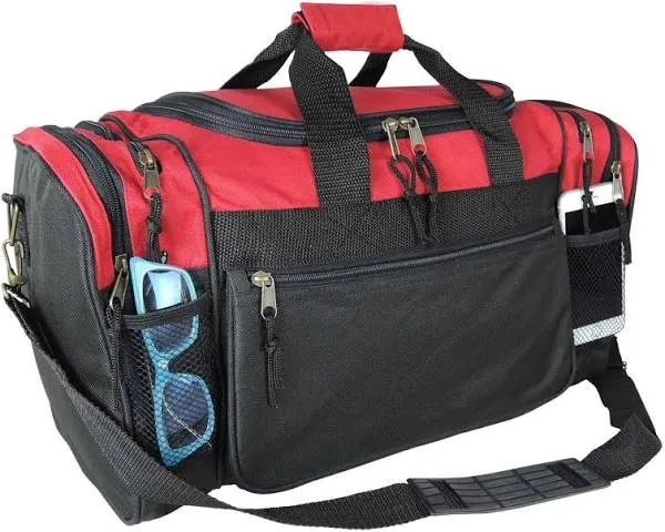 DALIX 20" Sports Duffle Bag w Mesh and Valuables Pockets Travel Gym