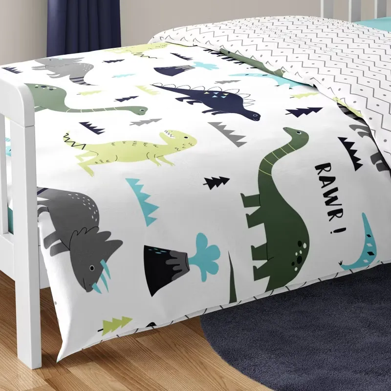 5pc Mod Dinosaur Toddler Kids' Bedding Set Blue and Green - Sweet Jojo Designs