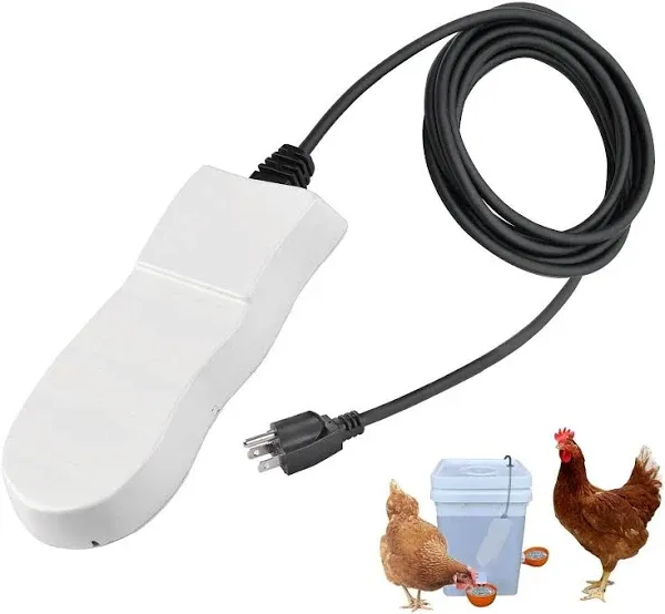 Chicken Water Heater,250Watt Thermostatic Control Heated Chicken Waterer Deicer Submergible Cast Aluminum Bird Bath Heater De-icer Mini Size Water De-icer for Livestock, Poultry, Cows, Horses