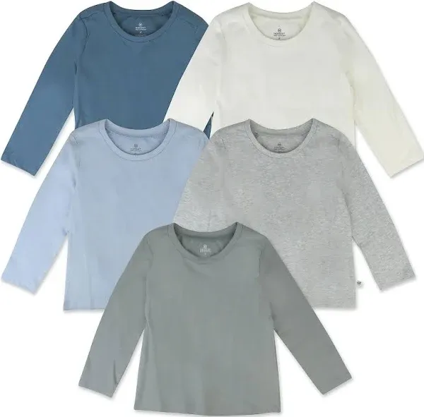 HonestBaby Multipack Long Sleeve T-shirts Tee 100% Organic Cotton Baby, Toddler, Kids, Boys, Girls