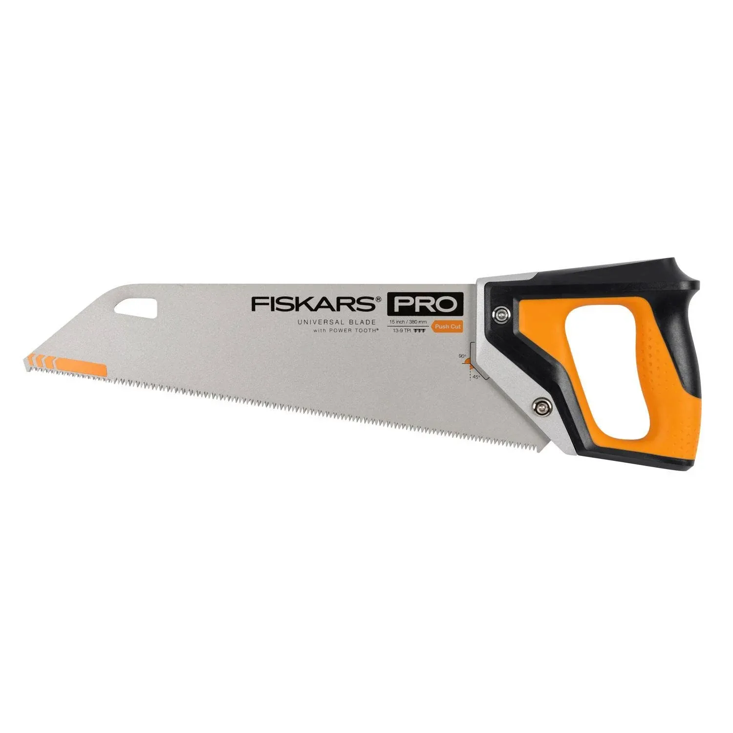 Fiskars - 730700-1001 - PowerTooth 15 in. Steel Universal Hand Saw 13 TPI Coarse 1 pc