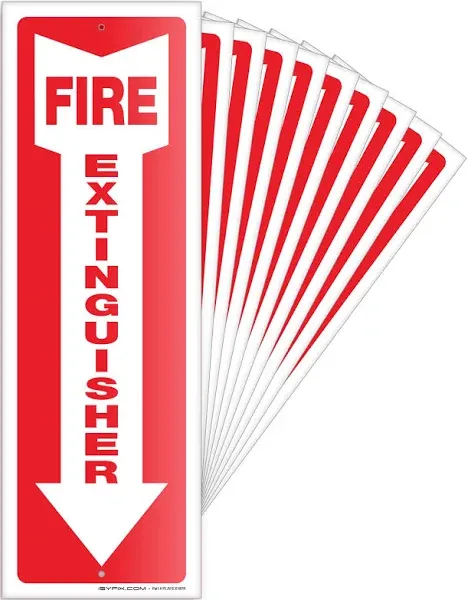 iSYFIX Fire Extinguisher Signs – 3 Pack 4x12 Inch – 40 mil Thick Polystyrene Plastic, Laminated for Ultimate UV, Weather, Scratch, Water & Fade Resistance, Indoor & Outdoor