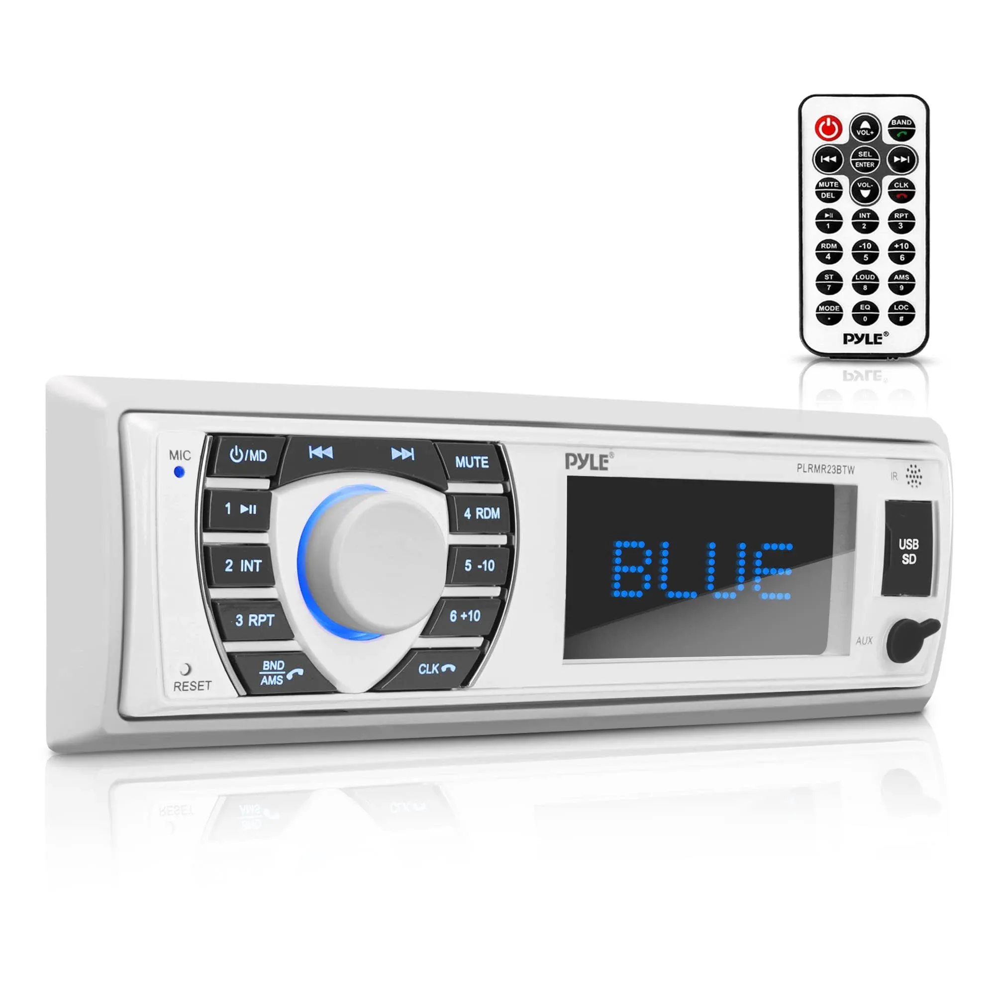 Pyle PLRMR23BTW Bluetooth Marine Receiver Stereo(White)