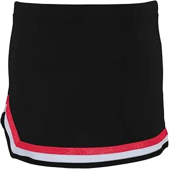 Augusta 9146 Girls Pike Skirt - Black/White/Metallic Silver - M