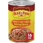 Old El Paso Refried Beans, Fat Free, Spicy - 16 oz