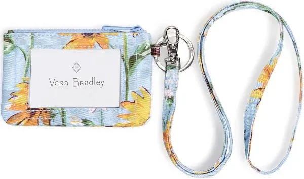 Vera Bradley Sunflower Sky ReActive Zip ID Lanyard