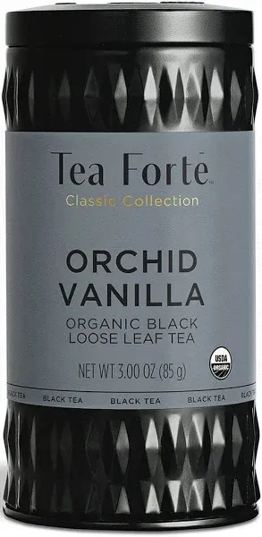 Tea Forte Organic Black Tea Orchid Vanilla, 3.53 Ounce Loose Leaf Tea Canister