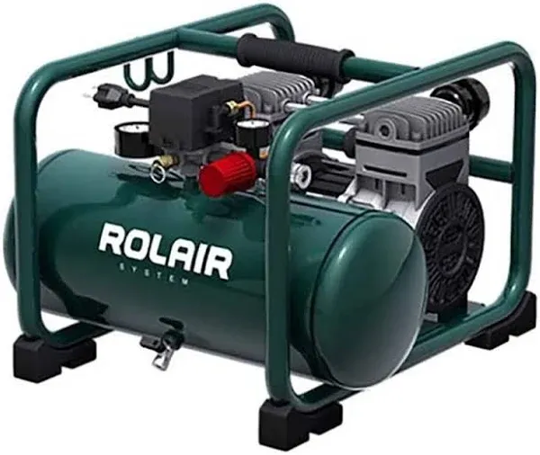 Hand Carry Portable 2HP Air Compressor Rolair JC20 Super Quiet 70dB 115 Volt