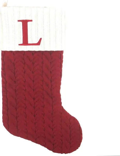 St Nicholas Square Cable Knit Monogram Stocking