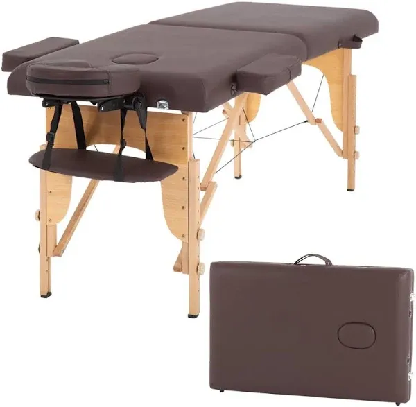 FDW Massage Table Portable Massage Bed Lash Bed 24 Inchs Wide Hight Adjustable Massage Table 2 Fold Spa Bed Salon Bed with Non-Woven Bag for Spa Footmassage Facial CareSpa Tattoo