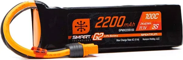 SPEKTRUM 2200mAh 3S 11.1V Smart G2 LiPo 50C; IC3 # SPMX223S50