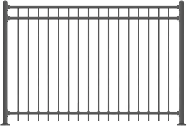 FINAL SALE- XCEL 5 ft. H x 6.5 ft. W Flat Closed Pickets Metal Fence Panel