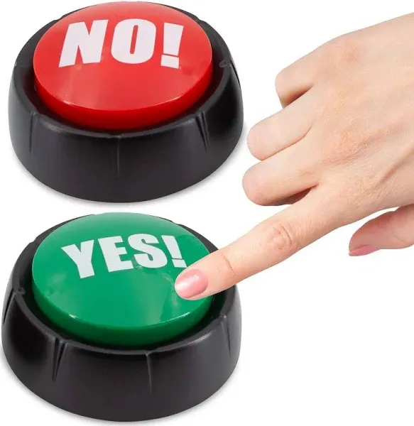 Talking Yes &amp; No Buzzer Family Game. 10 Variation of Yes / NO. 2 Buttons