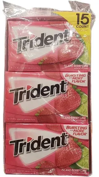 Trident Gum Sugar Free Island Berry Lime