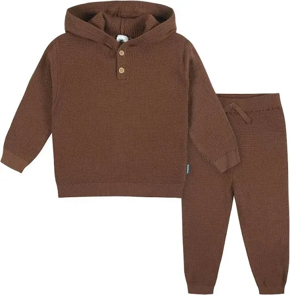 Gerber Baby & Toddler Boys' Sweater Knit Hooded Top and Pant Set