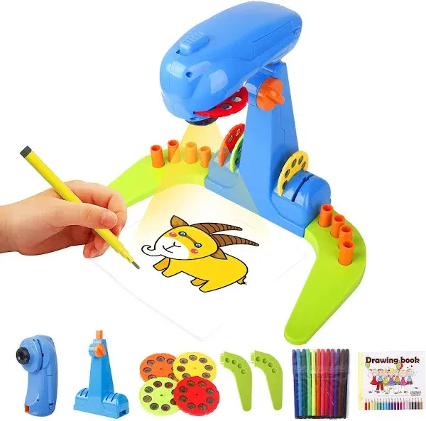 Projection Drawing Sketcher,Smart Drawing Projector Toy,with 32cartoon patter...