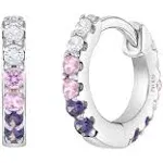 In Season Jewelry : Double Sided Prong CZ Hoop Earrings