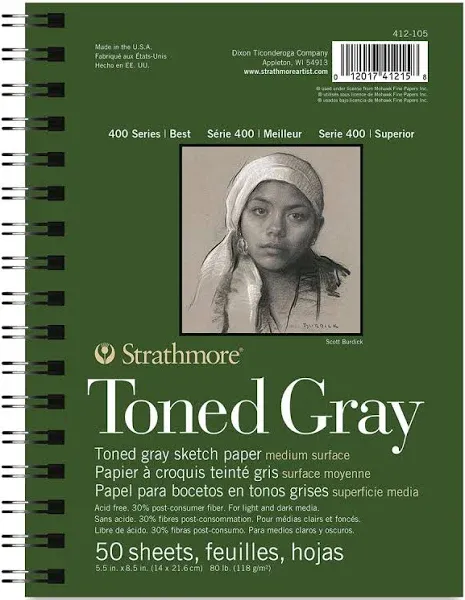 Strathmore 400 Series Toned Sketch Journal - Cool Gray, 9" x 12"